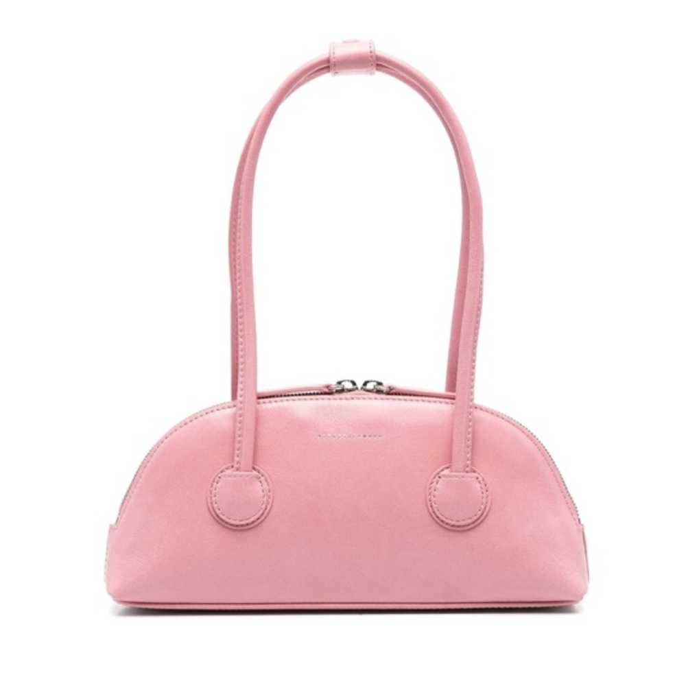 NWT MARGESHERWOOD Women Bessette Shoulder Bag Crinkle Calf Leather Pink or Blue